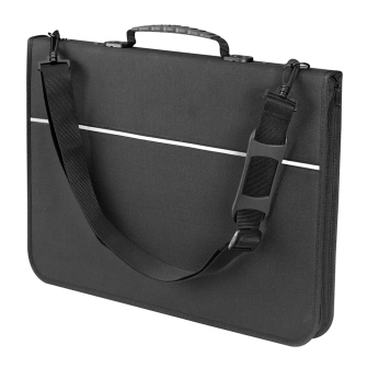 Mapac: Quartz Portfolio: A4 padded nylon: strong rings: shoulder strap