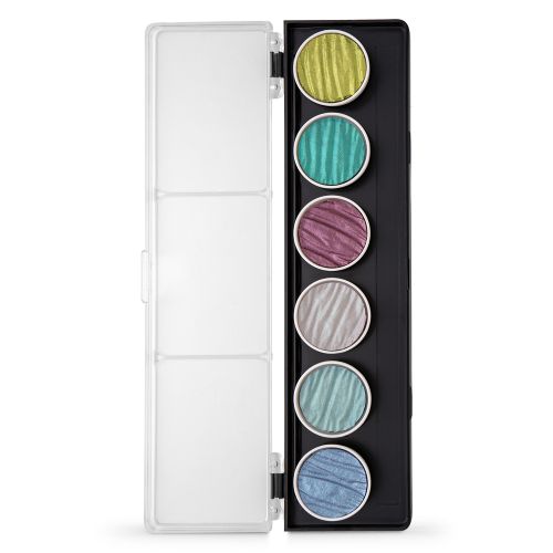 Finetec : Coliro : Pearlcolors : Mica Watercolour Paint : 30mm : Paradise Set of 6