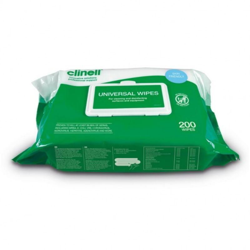 Clinell Wipes CW200 Universal Sanitising Anti-Bacterial x 200