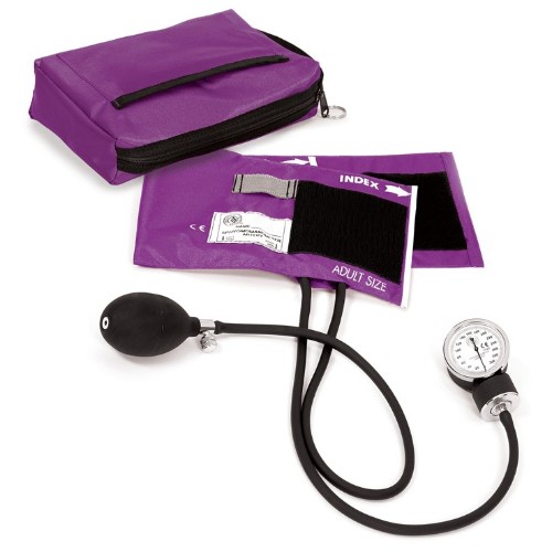 Premium Aneroid Sphygmomanometer with Carry Case - PURPLE