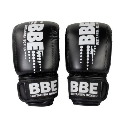 BBE Boxing PVC Punch Bag Mitts Black/White S/M