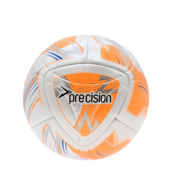 Precision Nueno FIFA Quality Pro Match Football 2024 (White/Fluo Orange/Blue/Silver, 5)