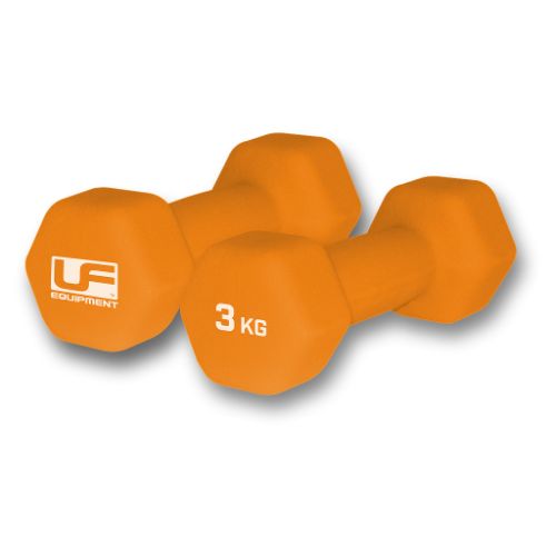 Urban Fitness Hex Dumbbells - Neoprene Covered (Pair) - 2 x 3kg - Orange